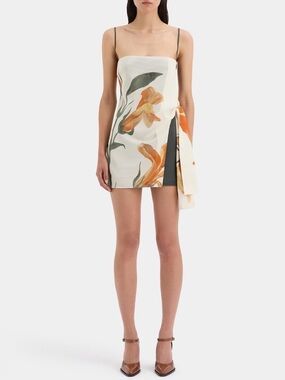 Commense floral print side tie cami dress